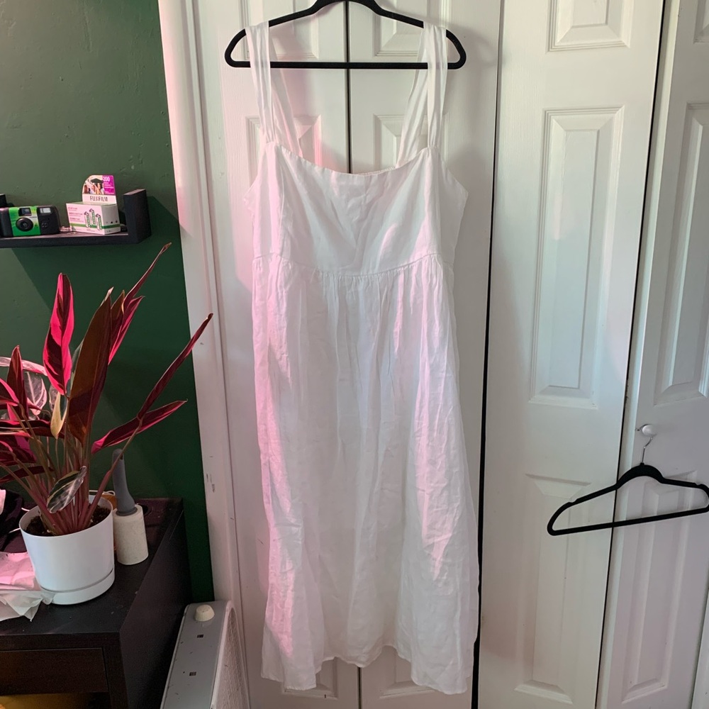 J. Crew Square Neck Linen Midi Dress NWT